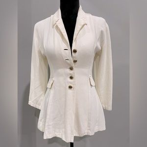 Vintage Cream Lace Blazer/Blouse  (XS)